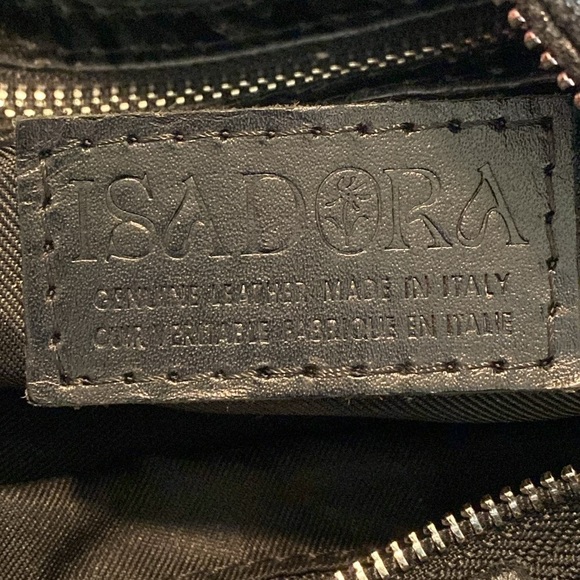 Isa Dora Black Italian Leather Large Shoulder/Tote Bag in Like New Condition - Picture 7 of 10